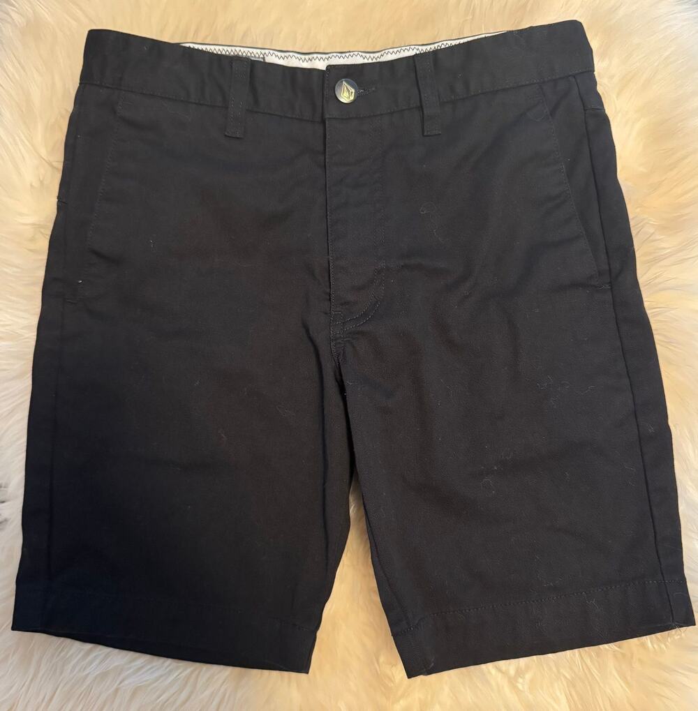 Volcom Chino Shorts Black Size 14 14y Teen Skater Boys Summer